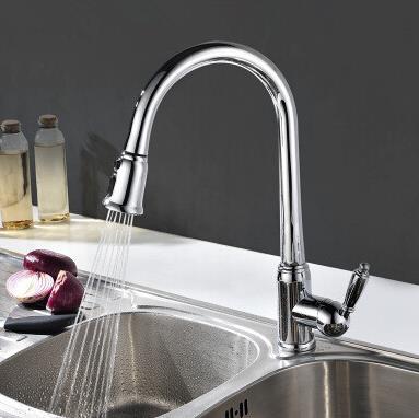 Best Quality Brass Chrome Painted Kitchen Pull Out Sink Tap TB3011 - Click Image to Close