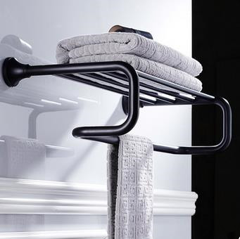 Brass Black Bronze Bathroom Towel Rack Bathroom Towel Bar TBA120 - Click Image to Close