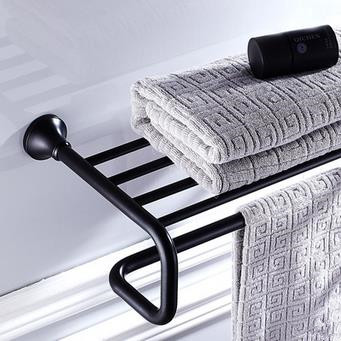 Brass Black Bronze Bathroom Towel Rack Bathroom Towel Bar TBA120 - Click Image to Close