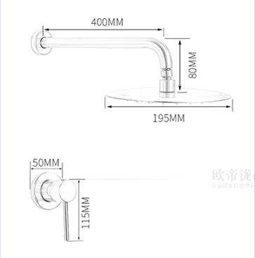 Antique Black Brass Bathroom Concealed Installation Rainfall Shower Tap TBS0289