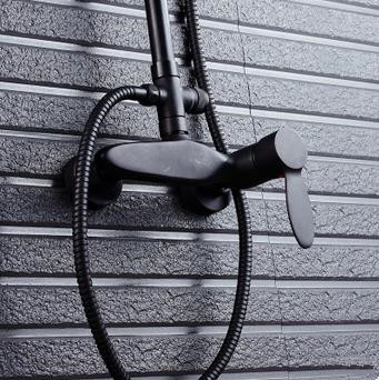 Antique Black Bronze Brass Bathroom Wall Mounted Shower Set TBS0465 - Click Image to Close