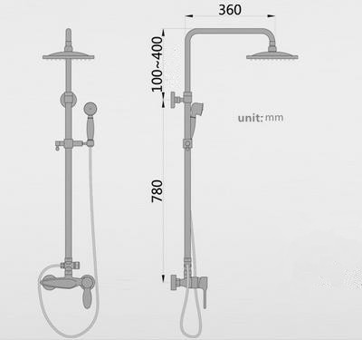 Antique Black Bronze Brass Bathroom Wall Mounted Shower Set TBS0465 - Click Image to Close