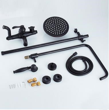 Black Bronze Brass Thin Type Shower Head Bathroom Shower Set TBS0475