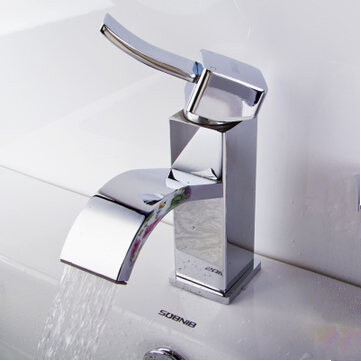 Brass Waterfall Mixed Single Handel Bathroom Sink Tap TC009E
