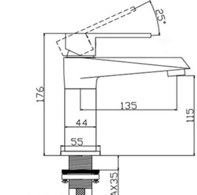 Chrome Finish Brass Mixer Water Bathroom Sink Tap TC0150