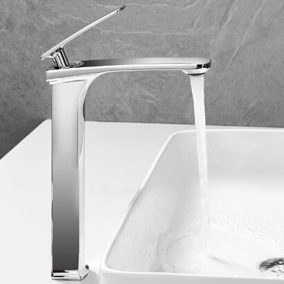 Bathroom Basin Tap Chrome Brass Classic Style Tall Mixer Bathroom Sink Tap TC0185 - Click Image to Close