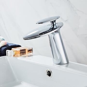 Bathroom Basin Taps Chrome Finished Brass Mixer Waterfall Bathroom Sink Tap TC0208