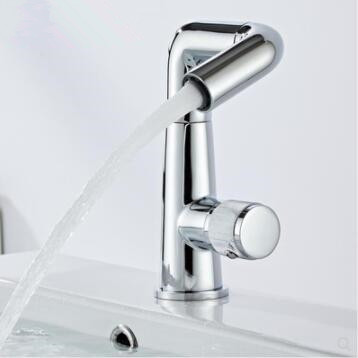 Art Designed Chrome Finished 720° Rotatable Brass Mixer Bathroom Sink Tap TC0211 - Click Image to Close