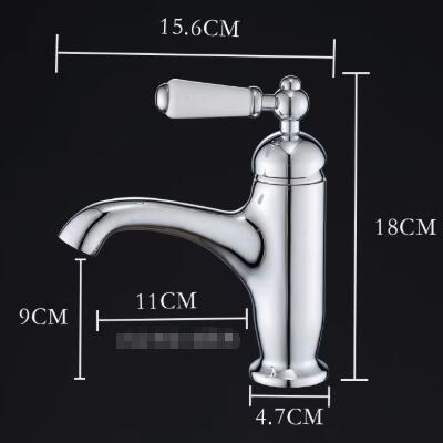 British-Style Premium Creative Tap With Ceramic Handles For Sink Basin, All Brass Cold And Hot Water Tap TC0227 - Click Image to Close