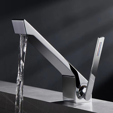 Art Designed Brass Grey Color Mixer Bathroom Sink Tap Basin Tap TC0343 - Click Image to Close