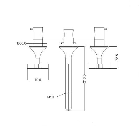 Chrome Brass 3 Hole Taps For Bathroom Basin Wall Mounted Hot and Cold 360° Rotating Double Cross Handle Wall Mounted Mixer Tap Bathroom TC0350 - Click Image to Close