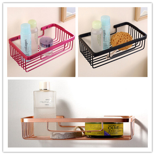 Fashion 3 Colors Bathroom Shelves Mesh Type Brushed Space Aluminum Bathroom Accessory TC0882