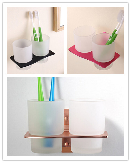 3 Colors To Choose Brushed Space Aluminum Fashion Bathroom Toothbrush Holder TC0893 - Click Image to Close