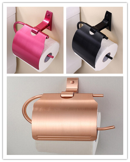 New Arrival 3 Colors To Choose Brushed Space Aluminum Toilet Roll Holder TC0895 - Click Image to Close