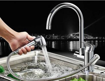 New Brass Pull Out Mixer Water Kitchen Sink Tap TC289F - Click Image to Close