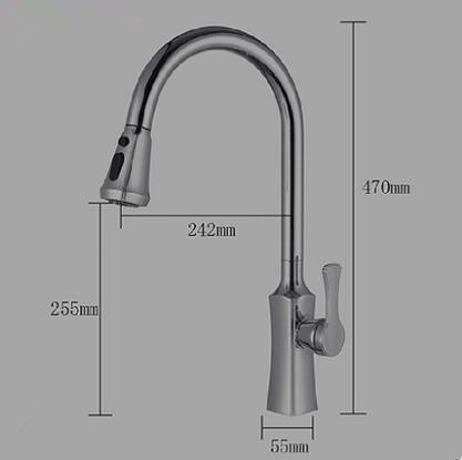 Antique Brass Chrome Finished 360° Rotatable Pull Out Kitchen Tap TC355P - Click Image to Close