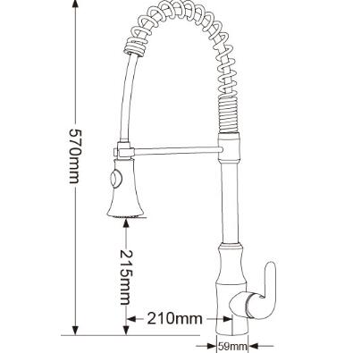 Pull Out Kitchen Tap Chrome Finished Spring Kitchen Sink Tap TC380P - Click Image to Close