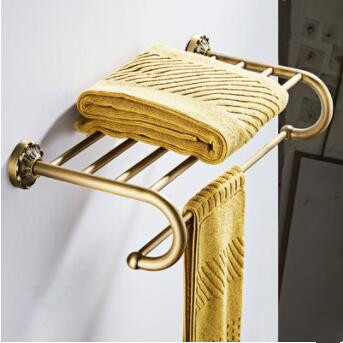 Antique Brass Embossing Covers Bathroom Towel Rack Bathroom Towel Bar TCA0115 - Click Image to Close