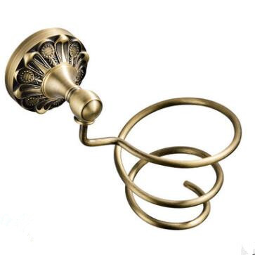 Antique Brass Carving Hair Dryer Holder Bathroom Accessory TCA047 - Click Image to Close