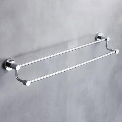 Modern Brass Wall Mounted Towel Rail With Dual Rods Polished Finish TCB0078