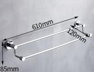 Modern Brass Wall Mounted Towel Rail With Dual Rods Polished Finish TCB0078 - Click Image to Close
