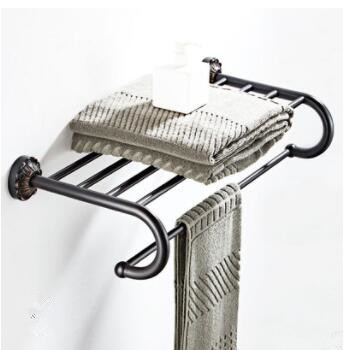 Antique Black Brass Bathroom Towel Rack Bathroom Towel Bar TCB0115 - Click Image to Close