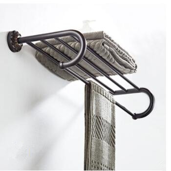 Antique Black Brass Bathroom Towel Rack Bathroom Towel Bar TCB0115 - Click Image to Close