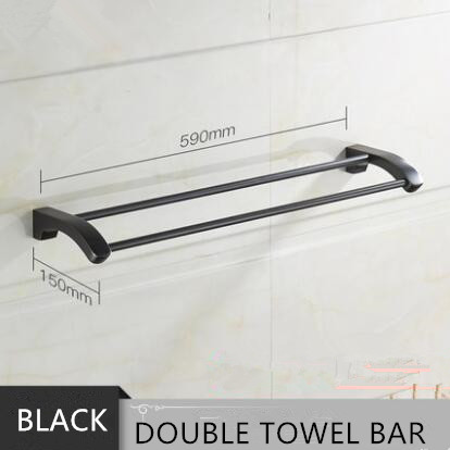 Antique Black Bronze Brass Bathroom Double Towel Bar Bathroom Accessory TCB0127 - Click Image to Close