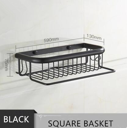 Antique Black Bronze Brass Square Bathroom Basket TCB0128