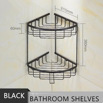 Antique Black Bronze Brass Double Shelves Bathroom Accessories TCB0170
