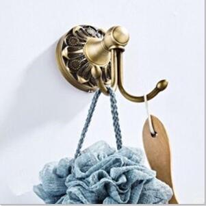 Antique Brass Carved Designed Bathroom Accessories Bathroom Robe Hook TCB055