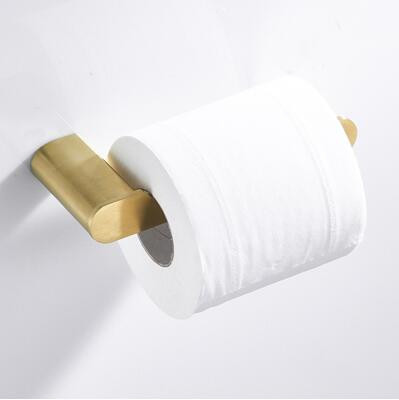 Brushed Stainless Steel Golden Bathroom Accessory Toilet Roll Holder TCB079G - Click Image to Close