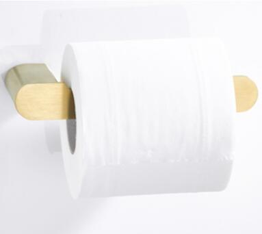 Brushed Stainless Steel Golden Bathroom Accessory Toilet Roll Holder TCB079G - Click Image to Close