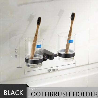 Antique Black Bronze Brass Double Cups Bathroom Toothbrush Holder TCB082 - Click Image to Close