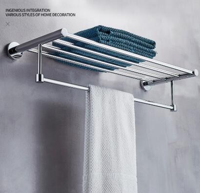 Full Copper Chrome Plated Bathroom Towel Bar And Bathroom Storage Rack TCB136 - Click Image to Close