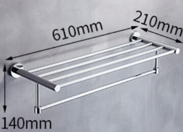 Full Copper Chrome Plated Bathroom Towel Bar And Bathroom Storage Rack TCB136 - Click Image to Close
