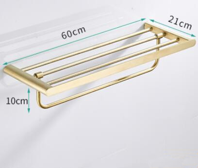 Brushed Stainless Steel Golden Bathroom Towel Rack Towel Bar TCB230G - Click Image to Close