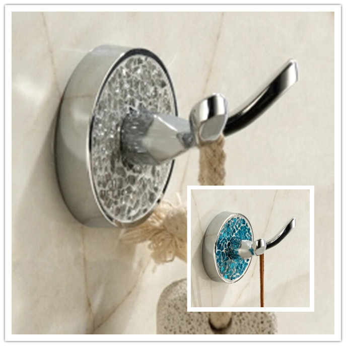 New 2 Colors Chrome Diamond Bathroom Accessory Robe Hook TCB25H - Click Image to Close