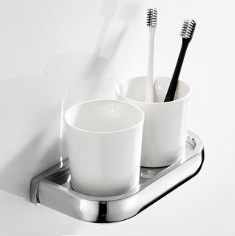 Brass Double Bathroom Tooth Brush Holder TCB7408