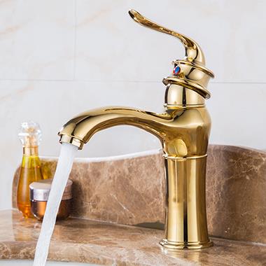 Antique Brass Ti-PVD Bathroom Sink Tap Mixer Water Tap TD0228