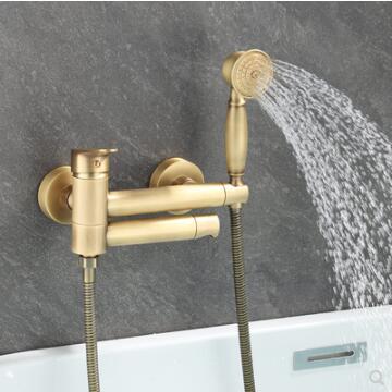 Antique Brass Two Holes Bathtub Tap Mixer Bathroom Bath Tap Set TFA398 - Click Image to Close