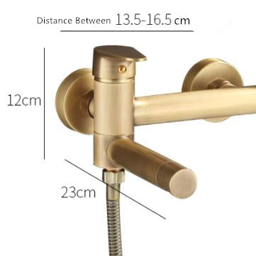 Antique Brass Two Holes Bathtub Tap Mixer Bathroom Bath Tap Set TFA398 - Click Image to Close