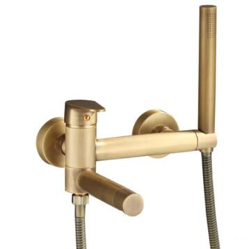 Antique Brass Two Holes Bathtub Tap Mixer Bathroom Bath Tap Set TFA399 - Click Image to Close