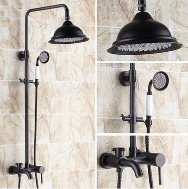 New Design Black Bronze Brass Mixer Rainfall Shower Tap TFB533 - Click Image to Close