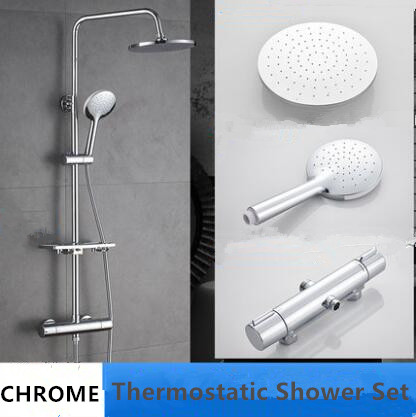 Thermostatic Brass Chrome FInished Bahtroom Mixer Rainfall Shower Tap TFC278 - Click Image to Close