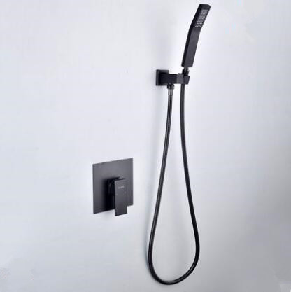Antique Black Bronze Brass Bathroom Concealed Installation Rainfall Shower Set TFS509B - Click Image to Close