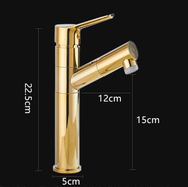 Antique Golden Printed Brass Pull Out Switchable Spout Mixer Bathroom Sink Tap TG0155 - Click Image to Close