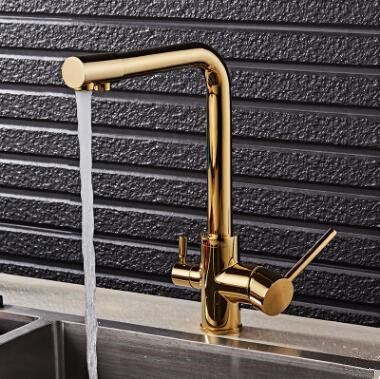 Antique Golden Printed Three Way Drinking Water Kitchen Sink Tap TG0172 - Click Image to Close