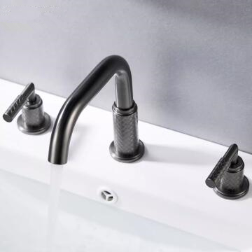 Antique Gun-Grey Finished Three-pieces Rotatable Mixer Bathroom Sink Taps Bath Taps TG0278 - Click Image to Close