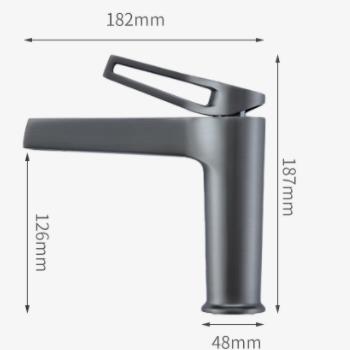 Brass Nickel Brushed Grey Mixer Hollow Out Designed Handle Bathroom SInk Tap TG0288 - Click Image to Close